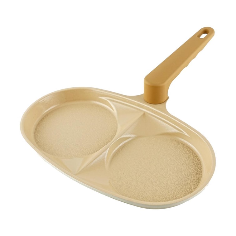 Beige Korean TRUECOOK Ceramic Double Hole Egg Frying Pan 9