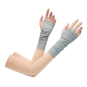 [중국 직배송] HSPM 자외선 차단 및 UV 보호 기능이 있는 얇은 긴 여름용 팔토시, 레이어드 스타일 - 회분홍색 (F 1개)