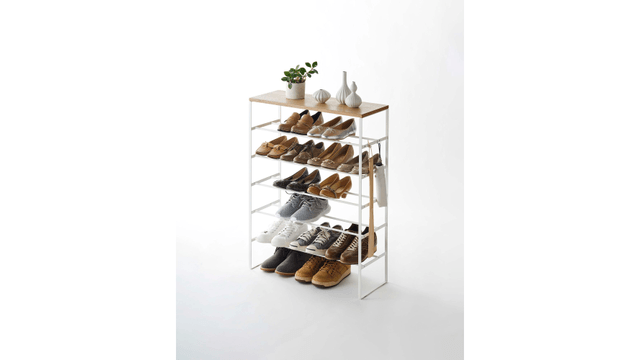 Six-Tier Shoe Rack (34 H) - Steel White - Yami.com