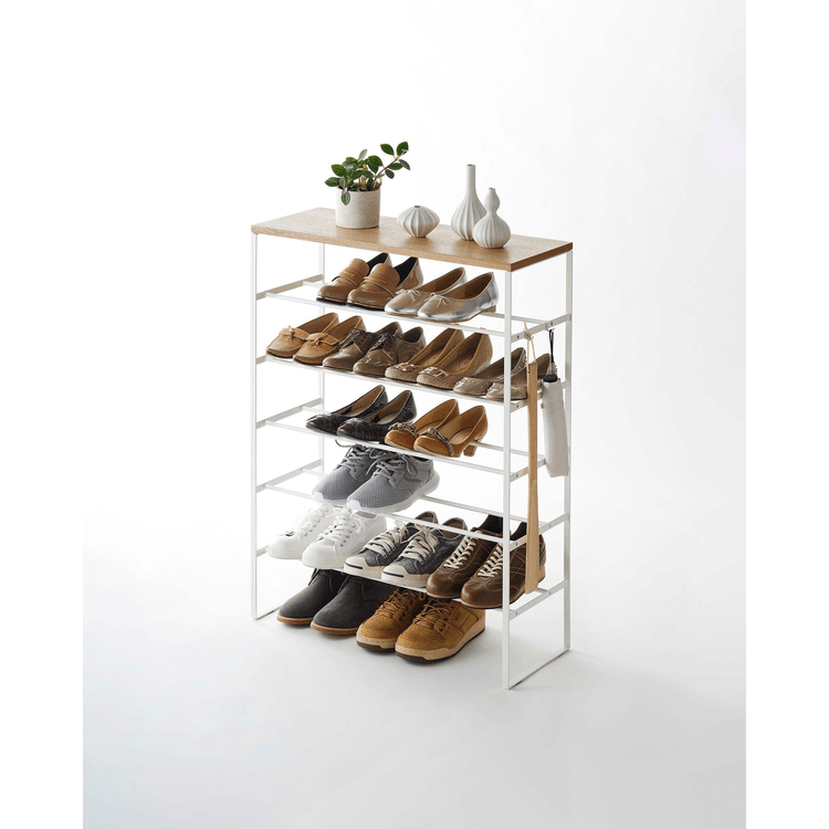 Six-Tier Shoe Rack (34 H) - Steel White - Yami.com