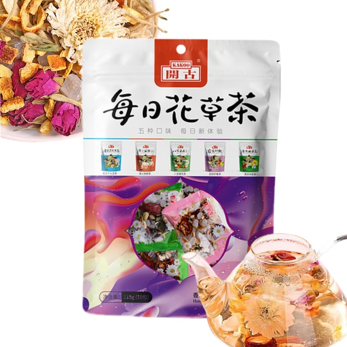 カイグ デイリーハーブティー 完売 - 5種類のフレーバー、1パックで満腹感とポジティブなエネルギーを - 115g (10パック)