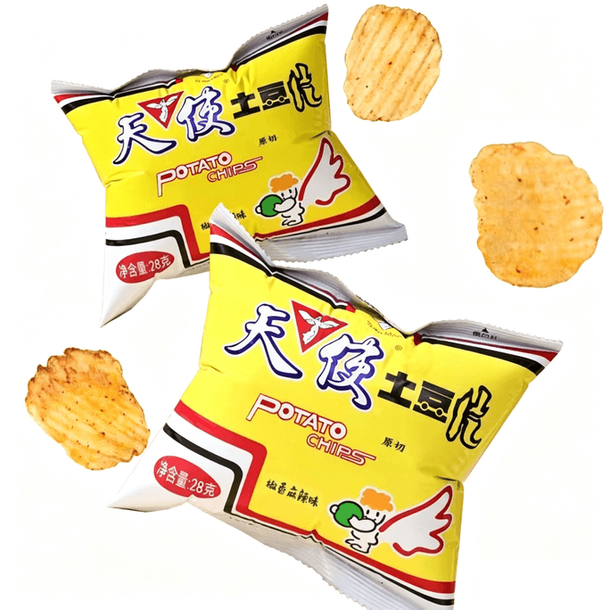 天使のポテトチップス 塩コショウ・激辛味 ポテトチップス フライドポテト 28g*2袋 スナック菓子 昔ながらのポテトチップス おやつ 【超美味しい】【ドラマ鑑賞のお供に】