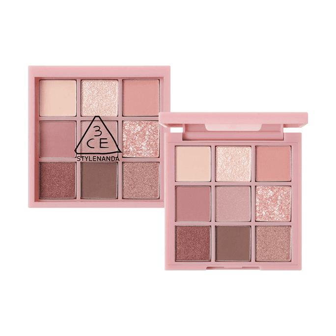 韓國 3CE 九宮格9色多功能眼影盤 霧面碎鑽珠光多用盤 【多色】(#AUTO FOCUS 煙粉盤) #1 piece