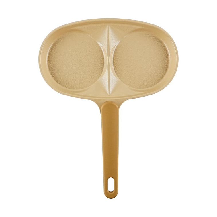 Beige Korean TRUECOOK Ceramic Double Hole Egg Frying Pan 10