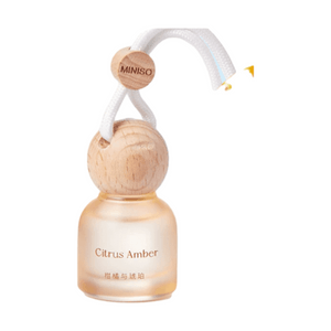 【中国直邮】 MINISO 名创优品 车载香薰榉木挂件挂饰汽车摆件祛味淡香持久留香清新【柑橘琥珀】1个