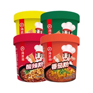 Sour and Spicy Noodles Authentic Sweet Potato Noodles Bucket Pack 【144g*4 boxes】 Sour and Spicy Noodles + Tomato Noodles + Sesame Sauce Noodles + Sour Soup Noodles