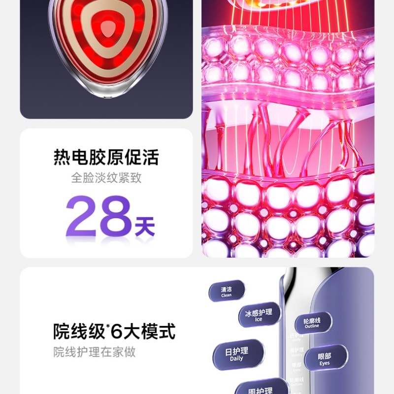 【中国直邮】 海尔 美容仪 提拉紧致促渗精华导入清洁毛孔面部脸按摩 1台