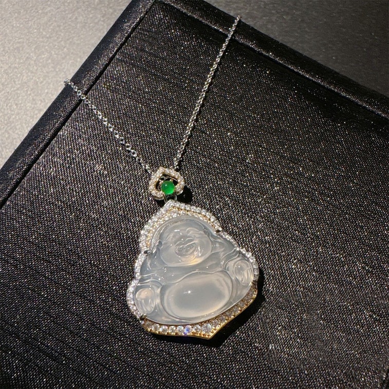 New Arrival Lychee Jelly White Chalcedony Necklace, Lucky Bean Pendant Necklace - F 1Piece 5