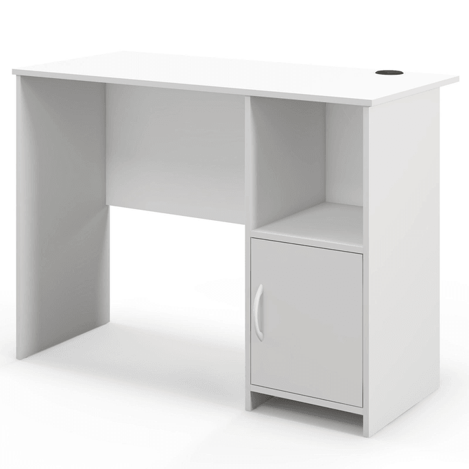 42 Inch Modern Computer Desk With CabInet-White