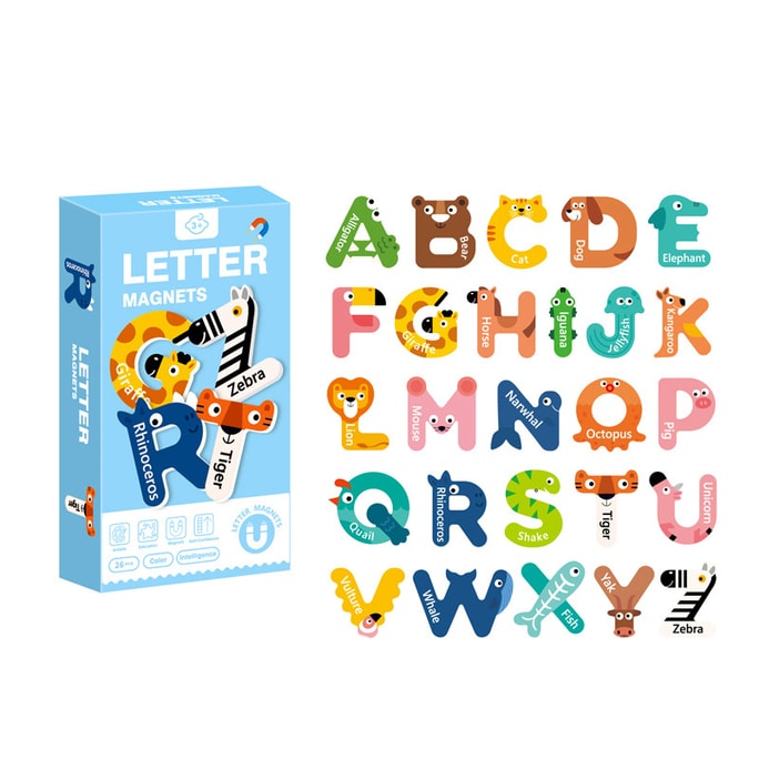 【中国直邮】儿童早教磁力贴 幼儿园启蒙拼图 益智玩具 字母款