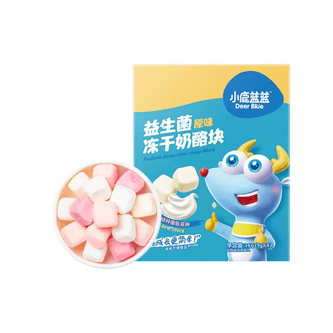 【中国直邮】小鹿蓝蓝 冻干奶酪块 36g(9g*4包) 1盒装