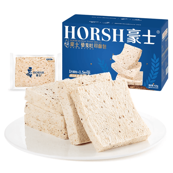 【中国直邮】 豪士 藜麦吐司面包420g*1箱【约11包】零食整箱早餐点心速食食品