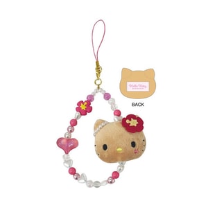 【日本直邮】 日本 SANRIO 可爱脸型系列 挂绳饰品 黑皮款【Hello Kitty】