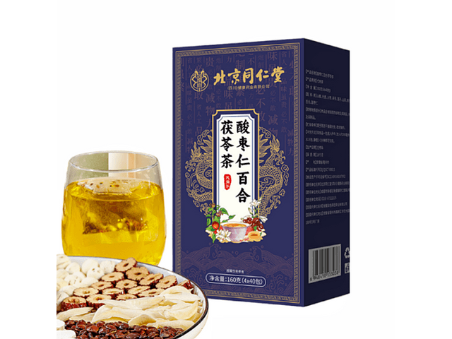 北京同仁堂酸枣仁百合茯苓茶安神助眠【改善失眠多梦睡眠质量差】4g x
