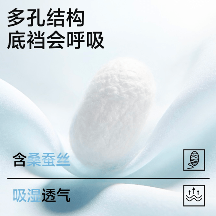 【Hong Kong Direct Mail】 Caobenchuse Women's Lace Heart Ice Silk Panties 3-Pack Milk Salt Blue + Mint Green + Peach Pink Size L Mulberry Silk Crotch Ice Silk Cool Breathable Seamless No Pinching Butt 3