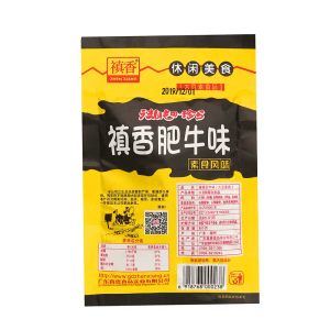Sweet Fat Beef Spicy Strips Soy Vegetarian Meat ChildHood Classic 18g*5 Packs.