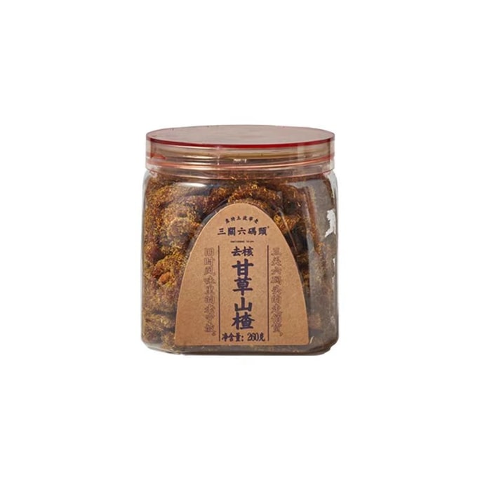 【中国直邮】  三关六码头 去核甘草山楂 果脯蜜饯 260g*1罐