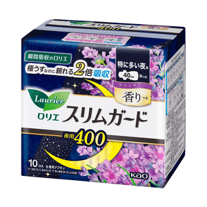 Laurier Instant Absorbent Lavender Scented Nighttime Sanitary Napkins 40cm 10pcs