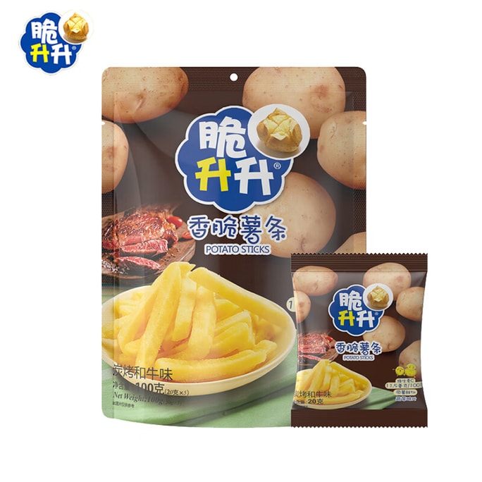 Crispy Potato Sticks (Non-Puffed Snack) - Charcoal-Grilled Wagyu Flavor 100g x 2 Packs