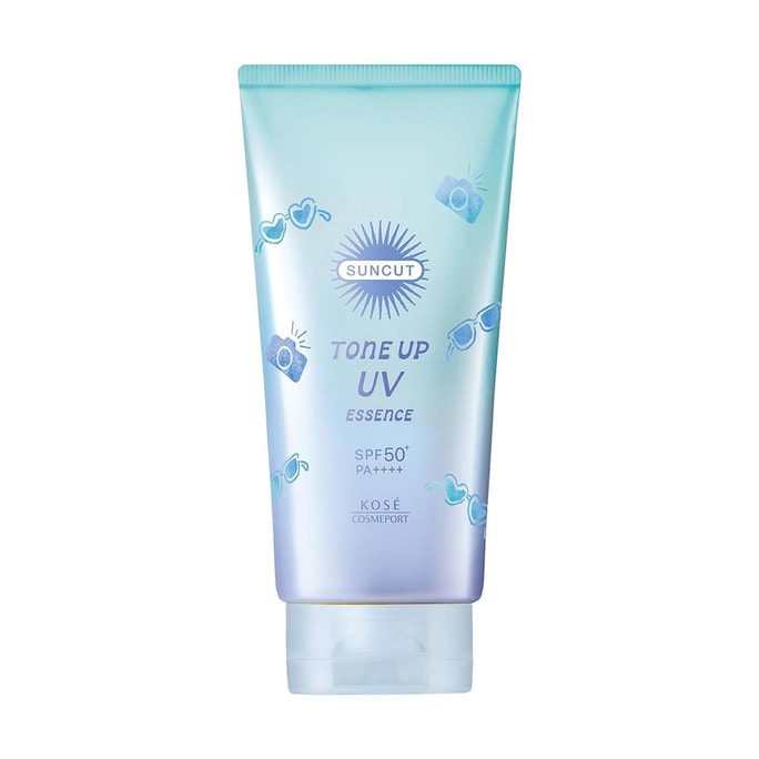 サンカット トーンアップ UV エッセンス SPF50+ PA++++ 80g #スノーホワイトブルー【美白・ウォータープルーフ】