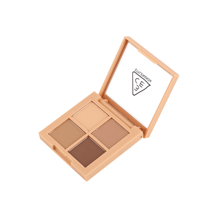 韩国3CE 四色眼影盘 迷你四宫格 裸棕哑光4色 #FLAT CALL燕麦拿铁 日常深邃 消肿的神 4