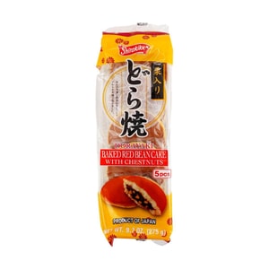 Dorayaki Baked Red Bean Cake with Chestnuts - Japanese Dessert, 5 Pieces, 9.7oz