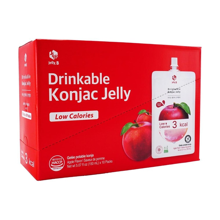 韓國JELLY.B 魔芋果凍 吸吸果凍 低卡0脂代糖飽足感 150ml*10包*2 #蘋果味 3Kcal【超值裝】 8