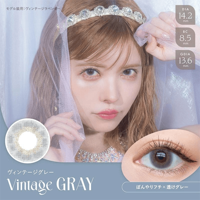 【日本美瞳/日本直邮】Bambi Series Vintage 日抛美瞳 10片装 Vintage GRAY「灰色系」度数 0(0.00) 预定3-5天 DIA:14.2mm | BC:8.5mm