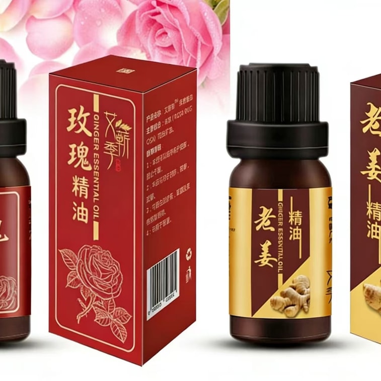 Rose and ginger essential oil blend, skincare, moisturizing, hydrating, massage, 10ml*2 bottles, for moisturizing and hydrating. 5