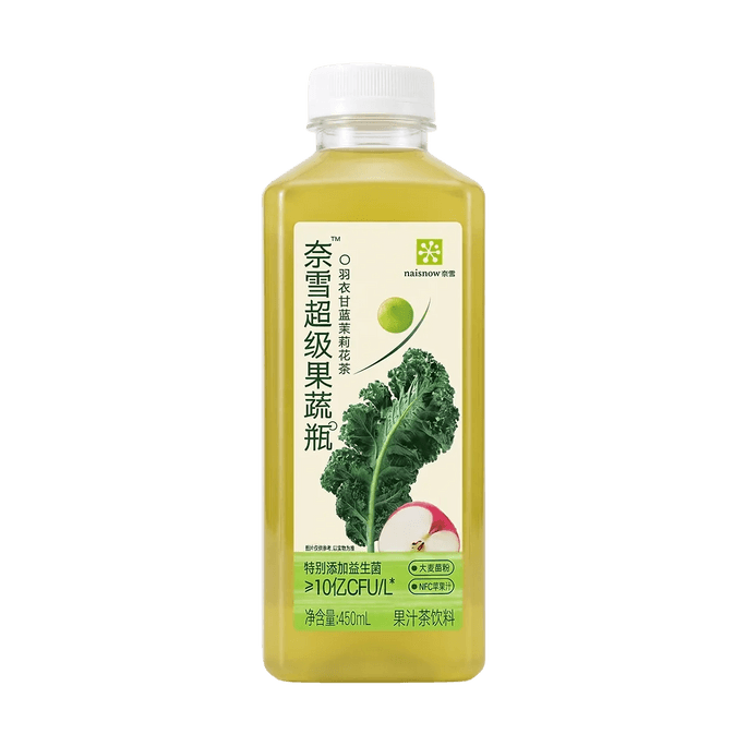 슈퍼 과일 & 채소 음료, 케일 & 자스민 과일차, 446ml (15.22 fl oz) 【식이섬유 풍부】
