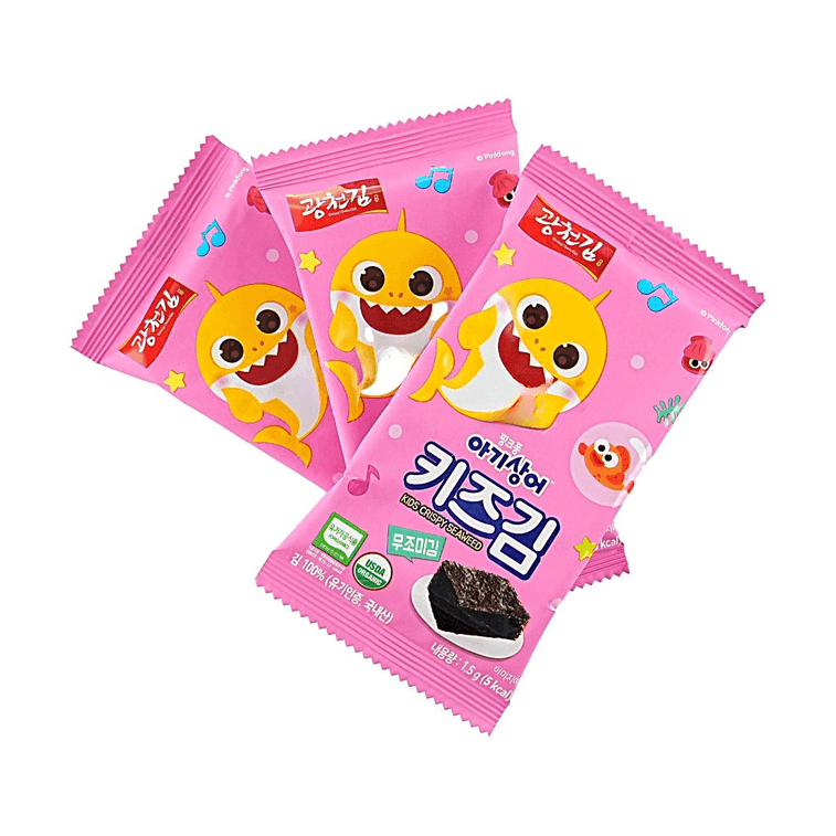 Baby Shark Organic Kids Crispy Non-Seasoned Seaweed Mini 10 Pack, 0.53 oz 9