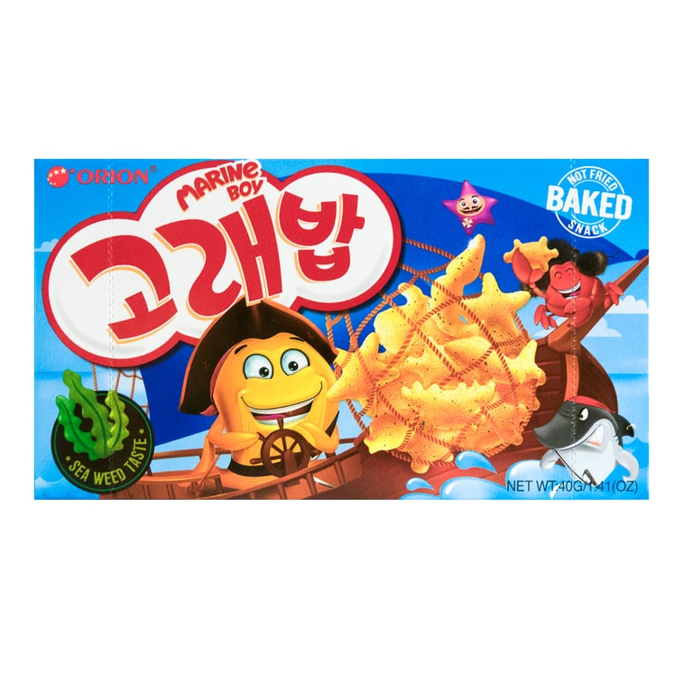 Baked Marine Boy Sea Creatures Shaped Snack ,Seaweed Flavor Crackers, 1.41 oz [ Blackpink Jennie's Pick ] 6