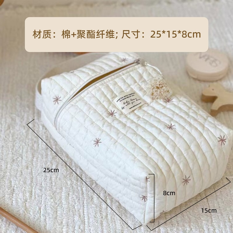 Korean Ins Mommy Bag Lightweight Multifunctional For Outdoor Use Embroidered Handbag Portable Bag Snowflake One Piece 11