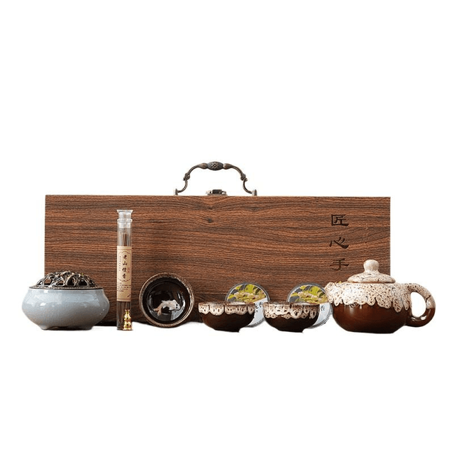 Kiln Changed Tea & Incense Gift Set For Clients, Chinese Cultural