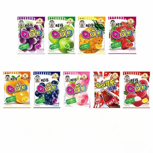 Wang Wang Wangzai QQキャンディー 20g*9パック（ミックスフレーバー）コーラ＆フルーツ味グミ、オフィスシェアパック、子供のホリデーギフト