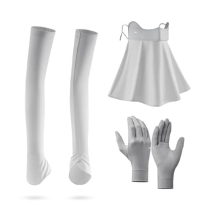 Cooling Sun Protection Set AL581 - Alpine Grey  UPF50+ (3-in-1: Gloves/Arm Sleeves/Neck Mask)