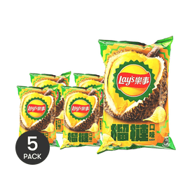 Potato Chips,Durian Flavor, 2.47 oz *5【5 Packs】【Limited Edition】