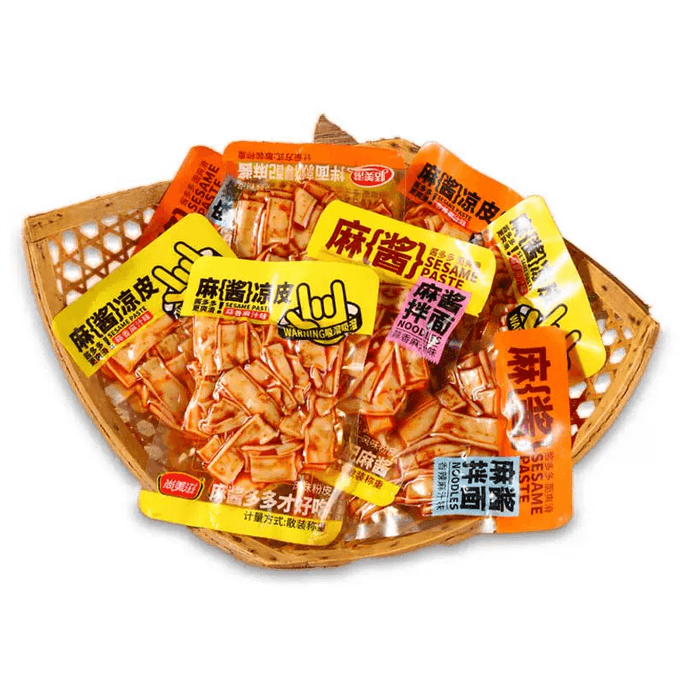 【中國直郵】 尚美滋（點心） 尚美滋(點心) 尚美滋(點心) 尚美滋麻醬涼皮風味粉皮辣條蒜香麻汁爽口脆網紅即食休閒零食特產多口味混合裝250g約有6袋