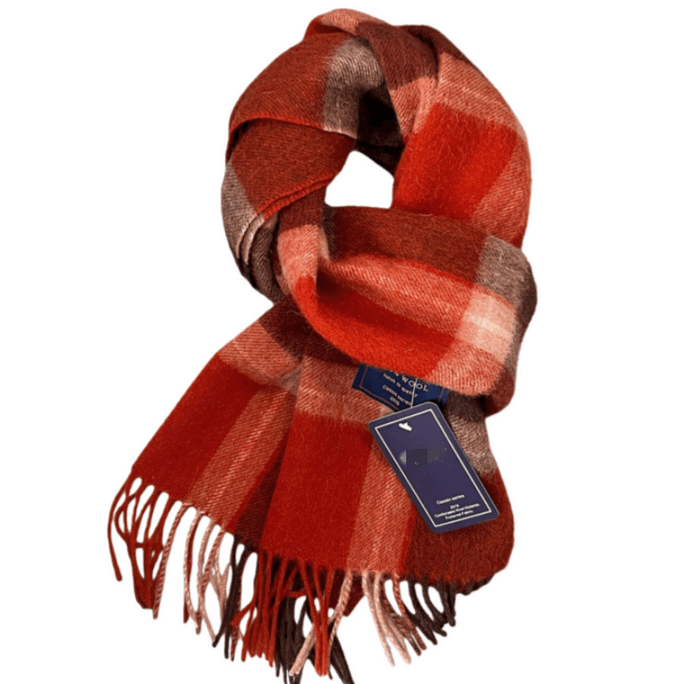 【中国直邮】 奢笛熊 经典100%羊毛格子围巾秋冬季保暖羊绒围脖 801#  1条装