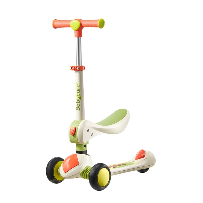 Beige two-in-one folding scooter children's scooter 3-15 years old baby scooter big children can sit and ride