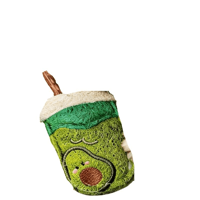 【中国からの直送】キャットバトラー ヘチマ猫用おもちゃ、子猫用歯固めおもちゃ、歯磨きおもちゃ、アボカドミルクティーカップ、ヘチマプリン（1個）