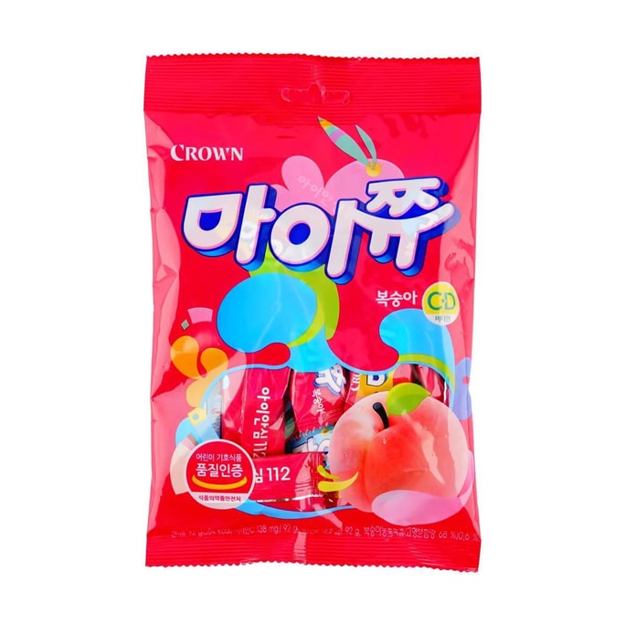 韩国CROWN 水果汁软糖 桃子味 92g