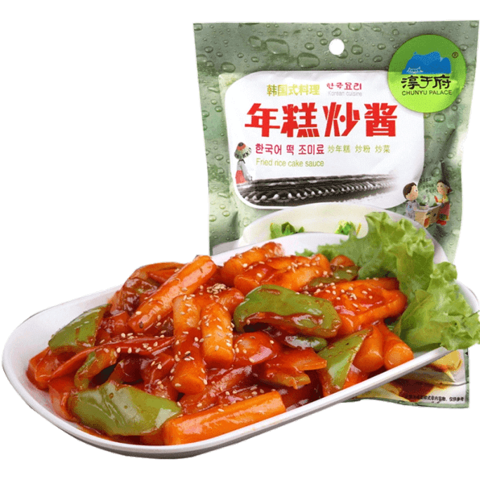 ChunYu Prefecture Korean Style Rice Cake And Stir Fried Sauce 200g, Containing 4 Small Bags For Mixing Rice