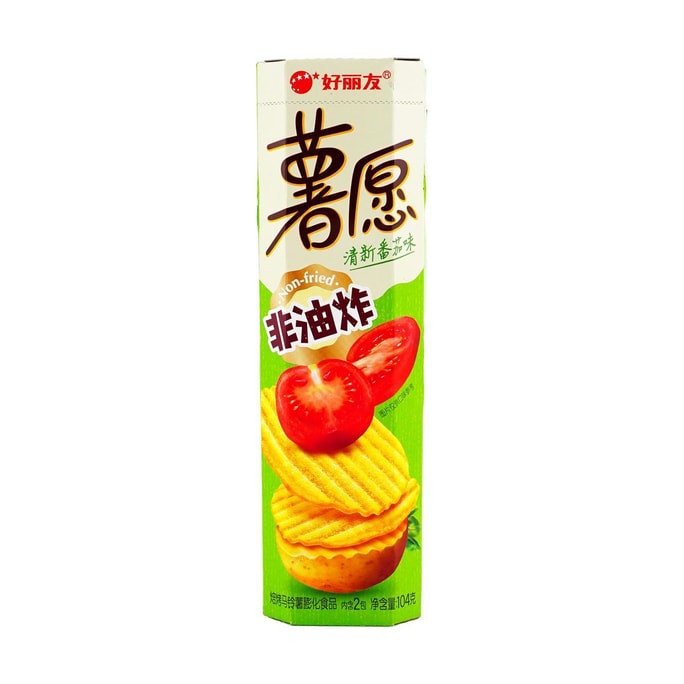 大陆版好丽友ORION 非油炸薯愿薯片 清新番茄味 2包入 104g 包装随机发送