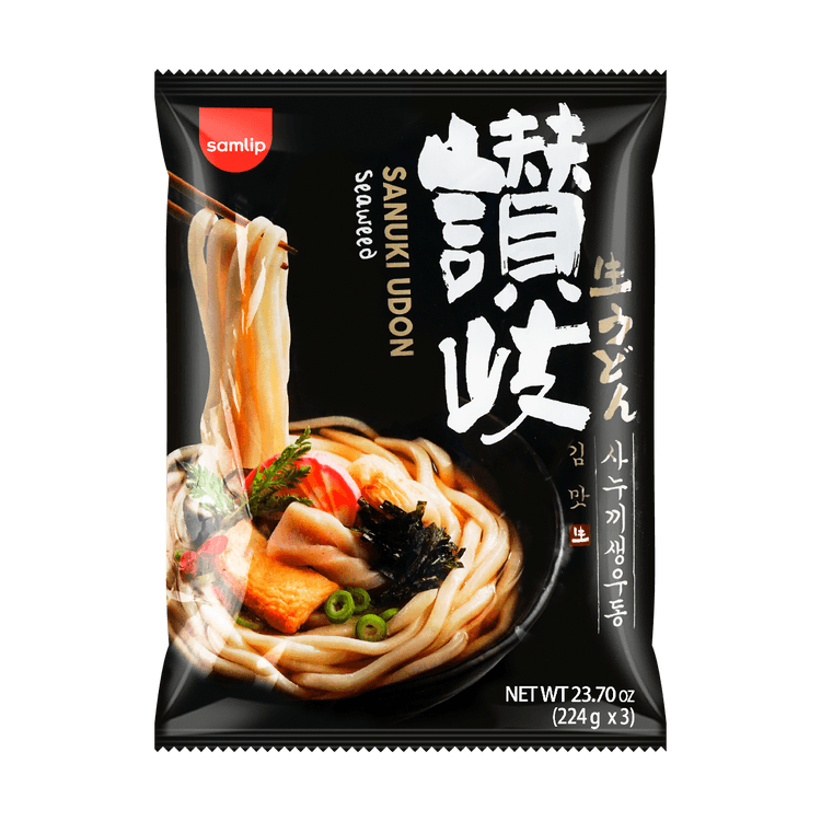 SAMLIP 海苔風味の讃岐うどん - 3 パック* 7.9 オンス - Yami