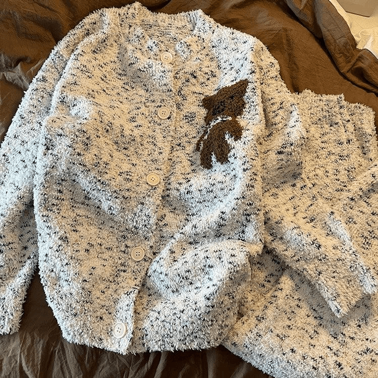 【中国直邮】 Lullabuy 雪绒小熊秋冬绒毛睡衣居家服 XXL码 3