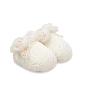 La Perla Baby Girls Rose Booties - Off White - 6M 6M