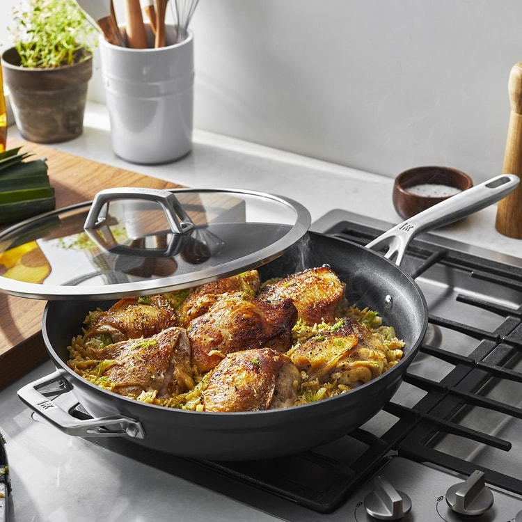 ZWILLING 3クォートアルミハードアルマイトソテーパン蓋付きノン 