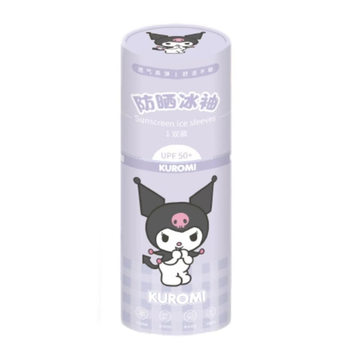 Sanrio Summer New UV Protection Ice Silk Ice Sleeve-Black Kuromi 1 Pc