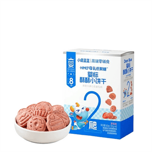 小鹿蓝蓝 酥酥小饼干蛋糕造型婴标儿童零食 婴幼儿酥酥小饼干草莓味80g